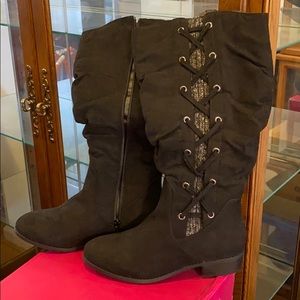 Wide calf black boots